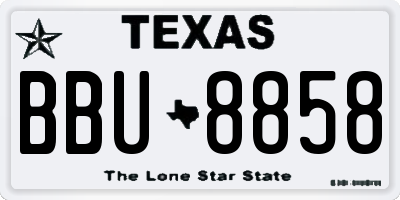 TX license plate BBU8858