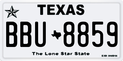 TX license plate BBU8859