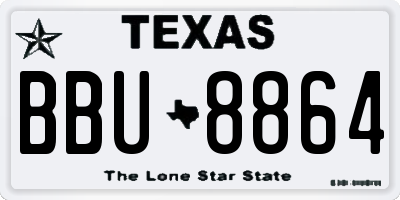 TX license plate BBU8864