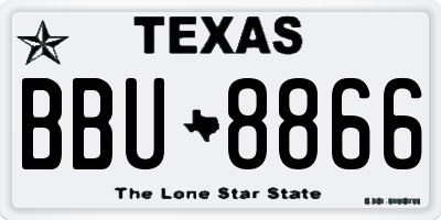 TX license plate BBU8866