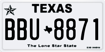 TX license plate BBU8871