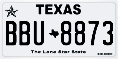 TX license plate BBU8873