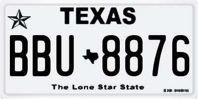 TX license plate BBU8876