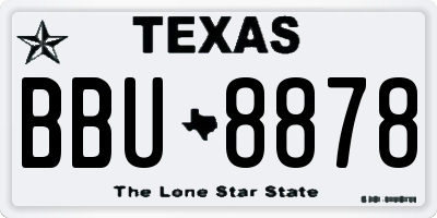 TX license plate BBU8878