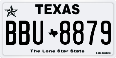 TX license plate BBU8879