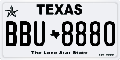 TX license plate BBU8880