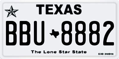 TX license plate BBU8882