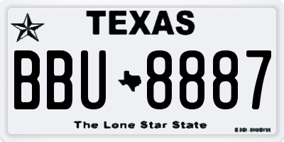 TX license plate BBU8887