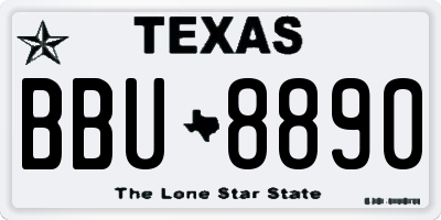 TX license plate BBU8890