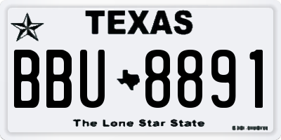 TX license plate BBU8891