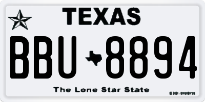 TX license plate BBU8894