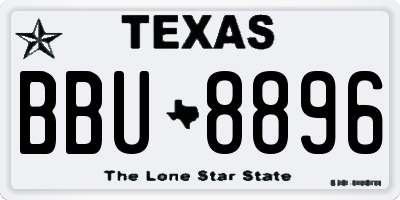 TX license plate BBU8896