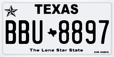 TX license plate BBU8897