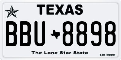 TX license plate BBU8898