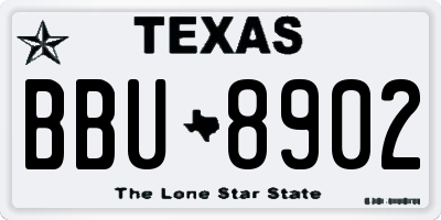 TX license plate BBU8902