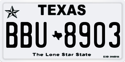 TX license plate BBU8903
