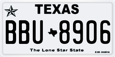 TX license plate BBU8906