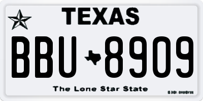 TX license plate BBU8909