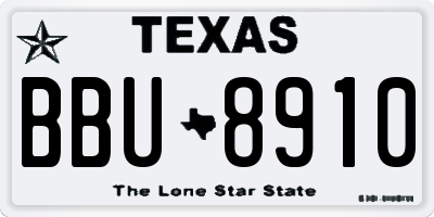 TX license plate BBU8910