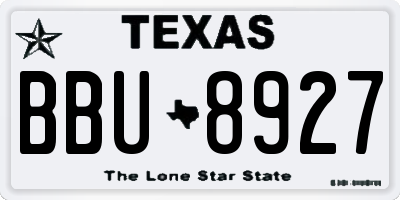 TX license plate BBU8927