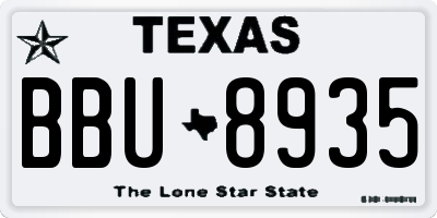 TX license plate BBU8935