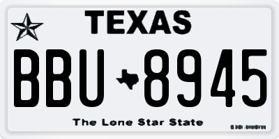 TX license plate BBU8945