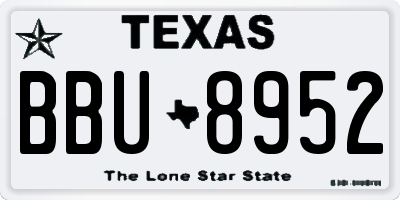 TX license plate BBU8952