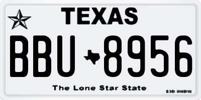 TX license plate BBU8956