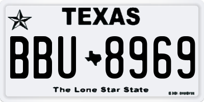 TX license plate BBU8969