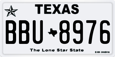 TX license plate BBU8976
