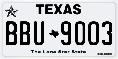 TX license plate BBU9003