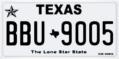 TX license plate BBU9005
