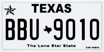 TX license plate BBU9010