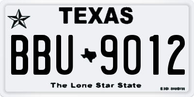 TX license plate BBU9012