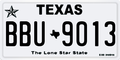 TX license plate BBU9013