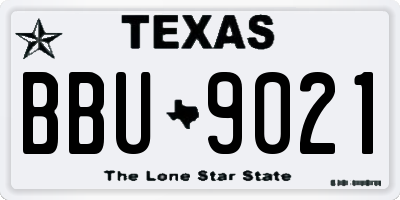 TX license plate BBU9021