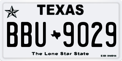 TX license plate BBU9029
