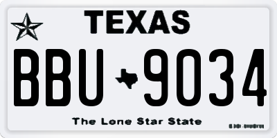 TX license plate BBU9034