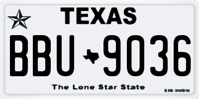 TX license plate BBU9036