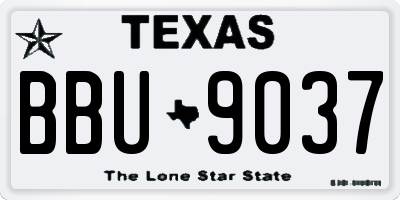 TX license plate BBU9037
