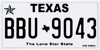 TX license plate BBU9043