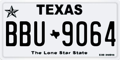 TX license plate BBU9064