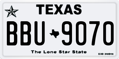 TX license plate BBU9070