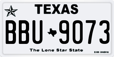 TX license plate BBU9073