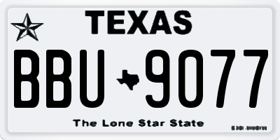 TX license plate BBU9077