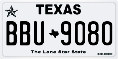 TX license plate BBU9080