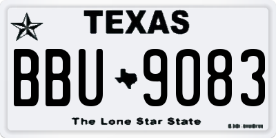 TX license plate BBU9083