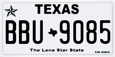 TX license plate BBU9085