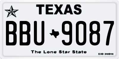 TX license plate BBU9087
