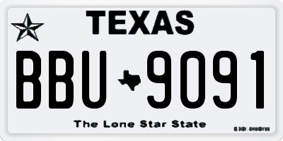 TX license plate BBU9091